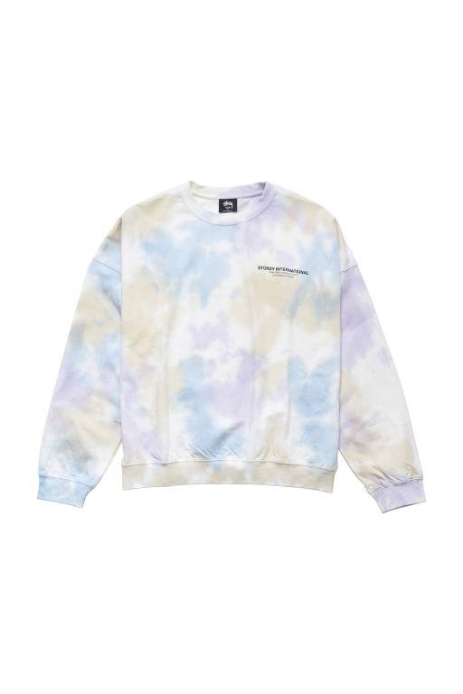 Stussy Womens Breeze Tie Dye Crew Leisure Sets Pink - YDEMC0485